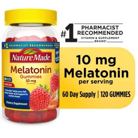 Nature Made Melatonin 10mg per serving Gummies, Drug Free Sleep Aid, 120 Count - Nature Made