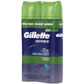 Gillette Series Soothing Shave Gel for Men with Aloe Vera, Twin Pack, 14 oz - Gillette