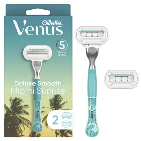 Venus Miami Sunrise Deluxe Smooth Sensitive, 1 Women's Razor, 2 Refills - Venus