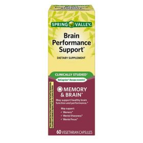 Spring Valley Brain Performance Memory Support Dietary Supplement Vegetarian Capsules, 60 Count - Spring Valley