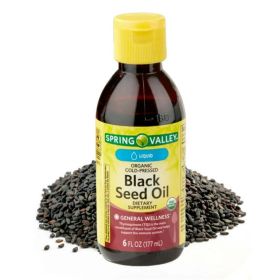 Spring Valley Organic Cold-Pressed Black Seed Oil, Liquid Dietary Supplement, 6 fl oz - Spring Valley