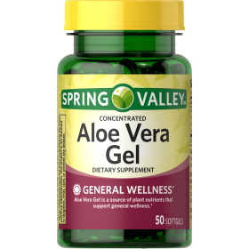 Spring Valley Concentrated Aloe Vera Gel Dietary Supplement, 50 Count - Spring Valley