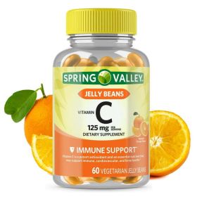 Spring Valley Vitamin C Jelly Beans, 60ct, 125mg, Vegetarian Jelly Beans - Spring Valley