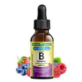 Spring Valley Vitamin B Complex Dietary Supplement with B12, Berry Flavor, 2 fl oz - Spring Valley