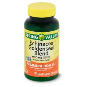 Spring Valley Echinacea Goldenseal Blend Dietary Supplement, 900 mg, 75 Vegetarian Capsules - Spring Valley