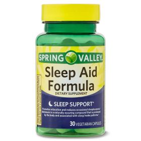 Spring Valley Sleep Aid Dietary Supplement Formula Vegetarian Capsules, 30 Count - Spring Valley