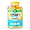 Spring Valley Maximum Care Omega-3 from Fish Oil Eye Brain Bone & Heart Health Dietary Supplement Softgels, 2000 mg, 120 Count - Spring Valley