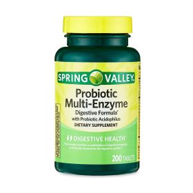 Spring Valley Probiotic Multi-Enzyme Digestive Formula Tablets, 200 Count - Spring Valley