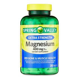 Spring Valley Magnesium Bone & Muscle Health Dietary Supplement Tablets, 400 mg, 250 Count - Spring Valley