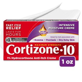 Cortizone 10 Max Strength Intensive Moisture Anti-Itch Cream, 1 oz - Cortizone 10