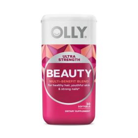 OLLY Ultra Strength Beauty Softgels, Healthy Hair, Skin and Nails, Supplement, 30 Count - OLLY