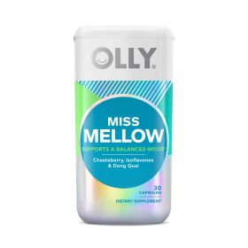 OLLY Miss Mellow Capsules, PMS Support, Supplement for Women, 30 Day Supply - 30 Count - OLLY