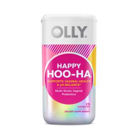 OLLY Happy Hoo-Ha, Women's Probiotic, Vaginal Health, Capsule Supplement, 25 Count - OLLY