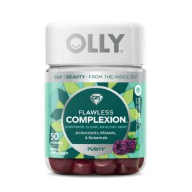 OLLY Flawless Complexion Gummy, Skin Support Supplement, Vitamins E, A, Zinc, 50 Count - OLLY