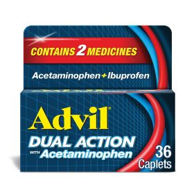 Advil Dual Action With Acetaminophen Ibuprofen Caplets;  200 mg;  36 Count - Advil