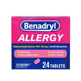 Benadryl Ultratabs Antihistamine Cold & Allergy Relief Tablets;  24 Count - Benadryl