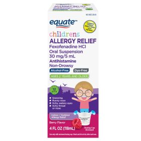 Equate Children's Allergy Relief Fexofenadine;  Liquid Berry Flavor;  4 fl oz - Equate