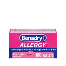 Benadryl Ultratabs Antihistamine Cold & Allergy Relief Tablets;  100 Count - Benadryl