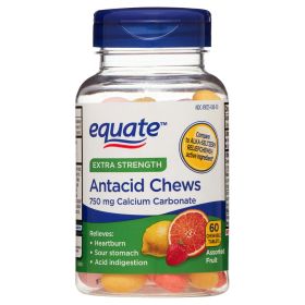 Equate Extra Strength Heartburn Antacid Relief Chews;  Assorted Fruit;  60 Count - Equate