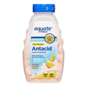 Equate Extra Strength Sugar-Free Antacid;  Orange Cream Chewable Tablets;  750 mg;  90 Count - Equate