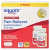 Equate Extra Strength Acetaminophen Pain Reliever Caplets;  500 mg;  200 Count;  2 Pack - Equate