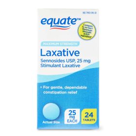 Equate Maximum Strength Laxative Tablets for Constipation Relief;  24 Count - Equate