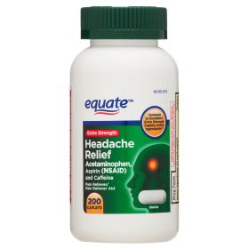 Equate Extra Strength Headache Relief Caplets;  200 Count - Equate