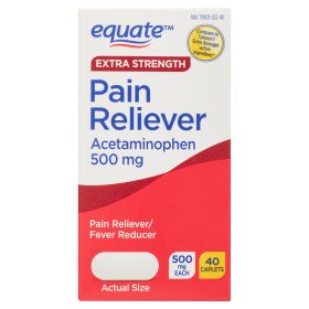 Equate Extra Strength Acetaminophen Pain Reliever Caplets;  500 mg;  40 Count - Equate