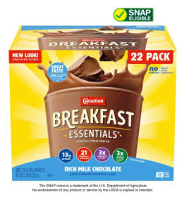 Carnation Breakfast Essentials Nutritional Powder Drink Mix;  Rich Milk Chocolate;  22 - 36 g Packets - Drink