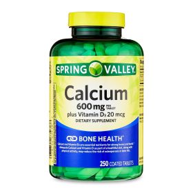 Spring Valley Calcium Plus Vitamin D Tablets Dietary Supplement;  600 mg;  250 Count - Spring Valley