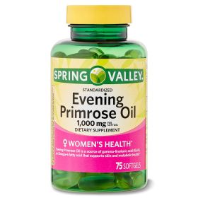 Spring Valley Women's Health Evening Primrose Oil Softgels;  1000 mg;  75 Count - Spring Valley