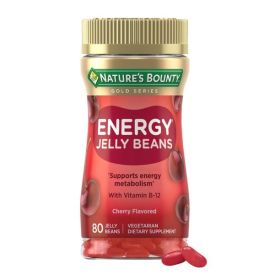 Nature's Bounty Vitamin B12 for Energy Metabolism Jelly Beans;  Cherry;  80 Count - Nature's Bounty