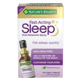 Nature's Bounty Fast Acting Melatonin Sleep Aid Spray;  Mild Mint;  100 Oral Sprays - Nature's Bounty