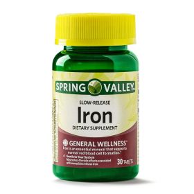 Spring Valley Slow-Release Iron Tablets Dietary Supplement;  45 mg;  30 Count - Spring Valley