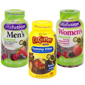 Vitafusion Men + Women + L'il Critters Kids Gummies;  150 Count + 150 Count + 190 Count - Vitafusion