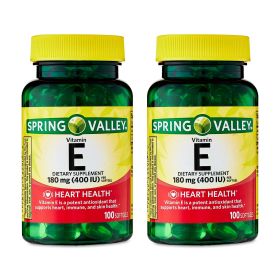 Spring Valley Vitamin E Dietary Supplement Twin Pack;  180 mg;  200 Count - Spring Valley