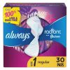 Always Radiant Regular Pads with Wings;  Light Clean Scent;  Size 1 30 Ct - Always