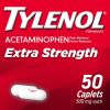 Tylenol Extra Strength Caplets with 500 mg Acetaminophen;  50 Ct - Tylenol