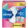 Always Radiant Teen Feminine Pads with Flex Foam with Wings;  Unscented 28 Ct Size 1 - Always