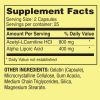 Spring Valley Acetyl L-Carnitine HCI 400 mg + Alpha Lipoic Acid 200 mg Capsules, 50 Count - Spring Valley